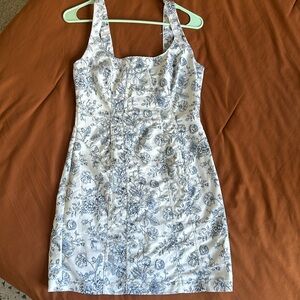 Christian Lacroix - blue and white floral minidress